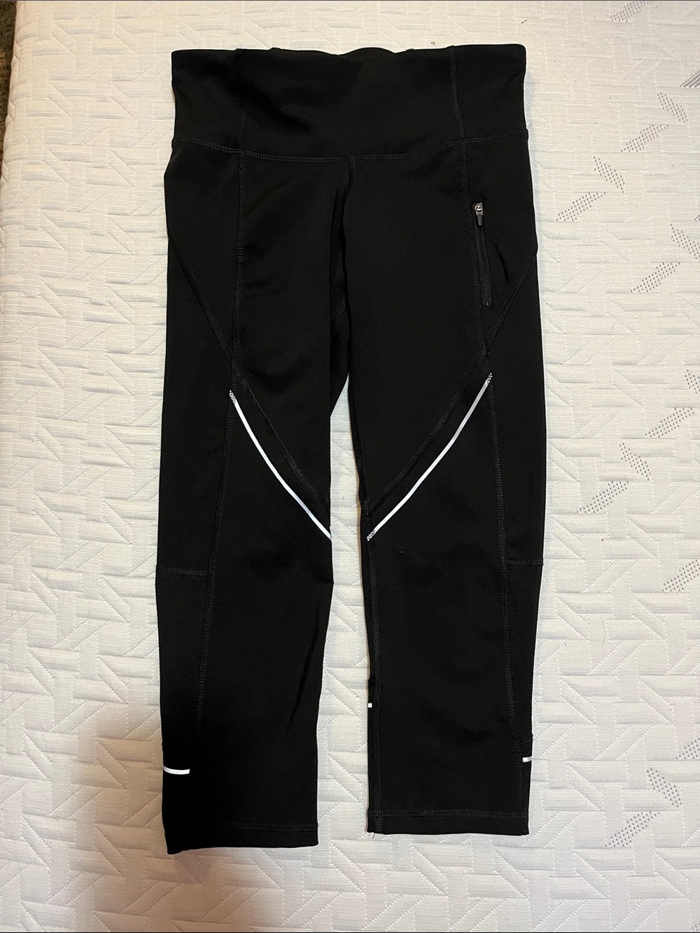 Champion Black Capri Leggings with Reflective Accents